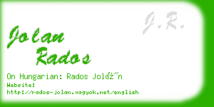 jolan rados business card